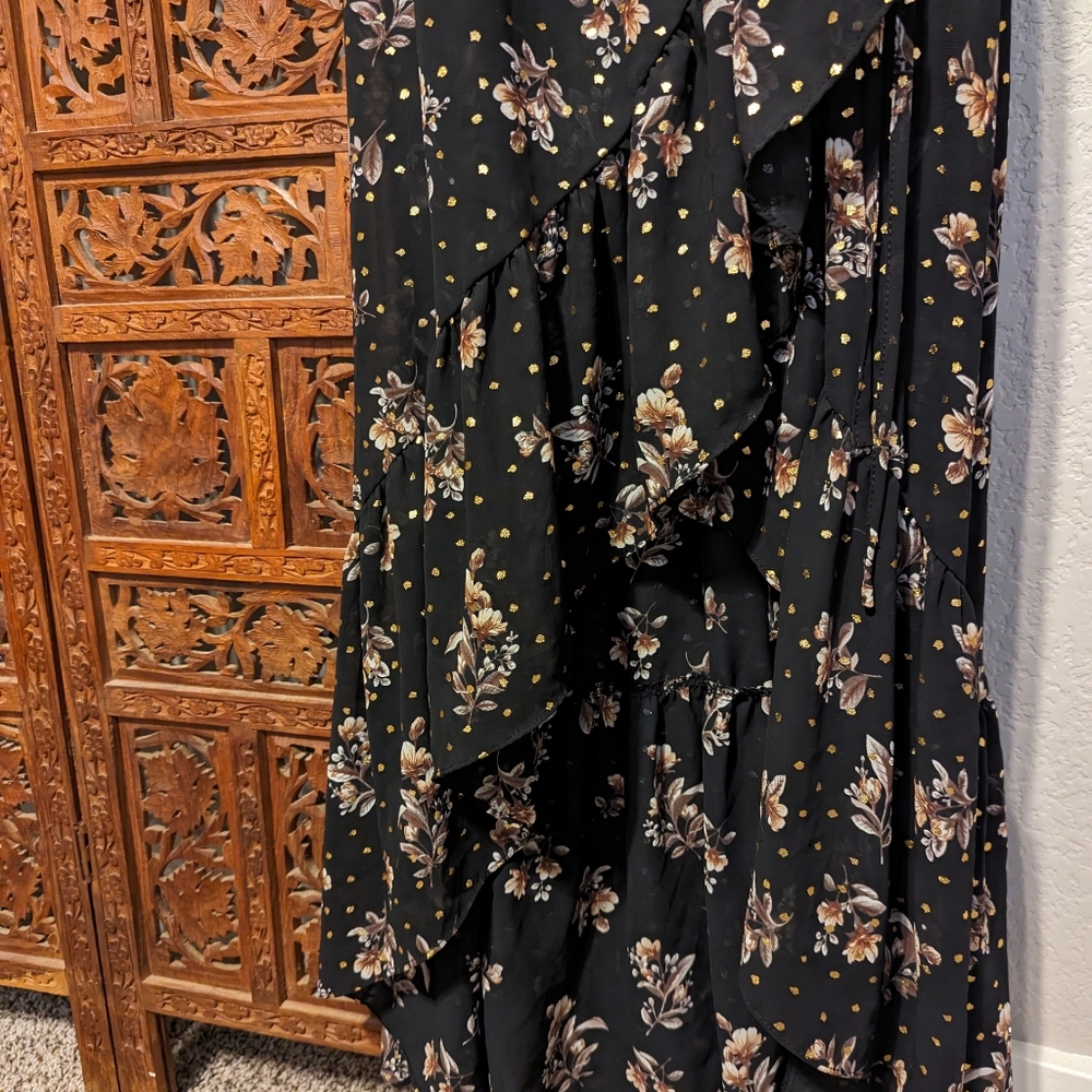 Lulu's Size XS Floral Black Maxi Dress - Picture 4 of 12